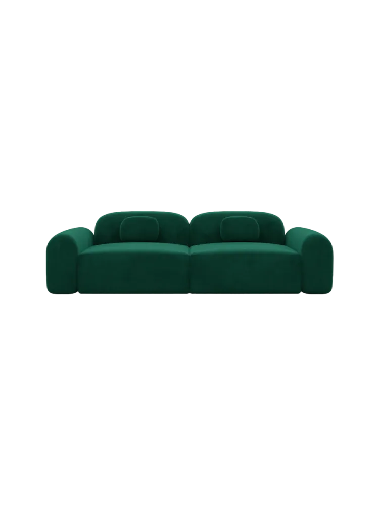3-Sitzer Design Sofa „Nabucca“ mit Samtbezug Samtbezug Grün BLOOMINGLOFT Collection