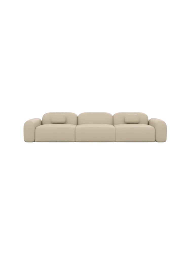 4-Sitzer Design Echtleder Sofa „Nabucca“ Echtleder Beige BLOOMINGLOFT Collection
