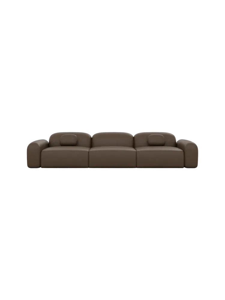 4-Sitzer Design Echtleder Sofa „Nabucca“ Echtleder Dark Brown BLOOMINGLOFT Collection