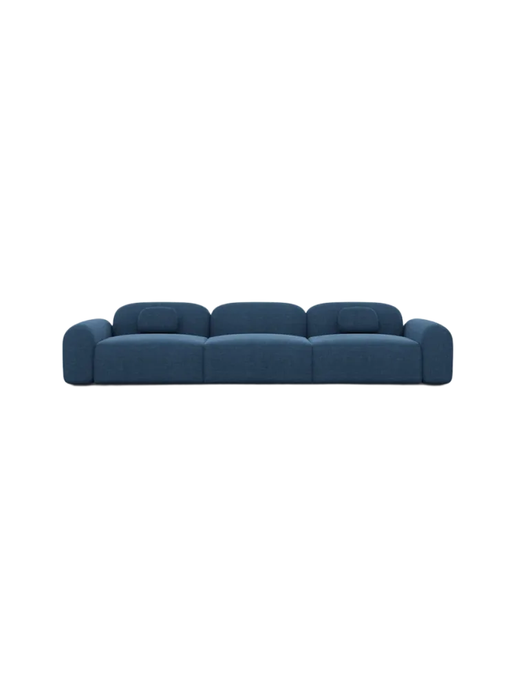 4-Sitzer Design Sofa „Nabucca“ mit Strukturstoff-Bezug Strukturstoff Dunkelblau BLOOMINGLOFT Collection