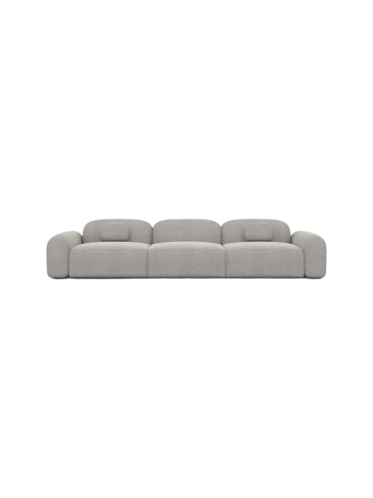 4-Sitzer Design Sofa „Nabucca“ mit Strukturstoff-Bezug Strukturstoff Hellgrau BLOOMINGLOFT Collection