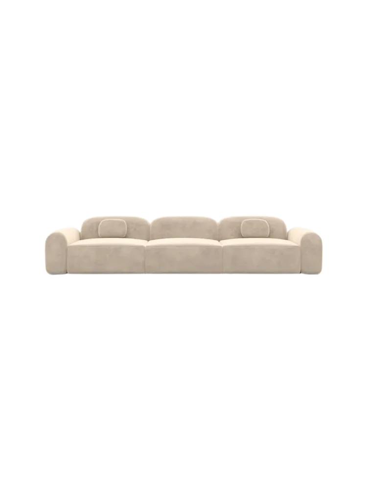 4-Sitzer Design Sofa „Nabucca“ mit Samtbezug Samtbezug Cream BLOOMINGLOFT Collection