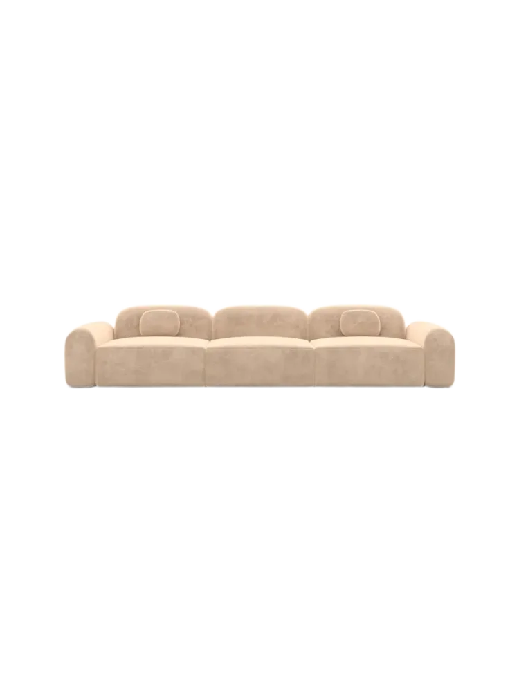 4-Sitzer Design Sofa „Nabucca“ mit Samtbezug Samtbezug Beige BLOOMINGLOFT Collection