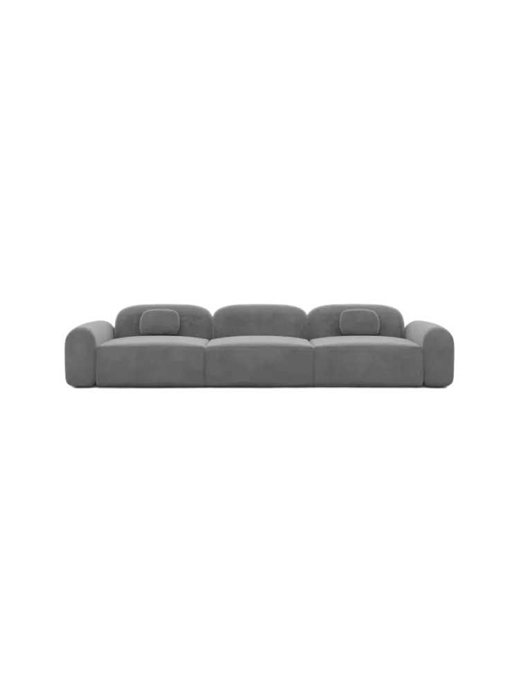 4-Sitzer Design Sofa „Nabucca“ mit Samtbezug Samtbezug Dunkelgrau BLOOMINGLOFT Collection