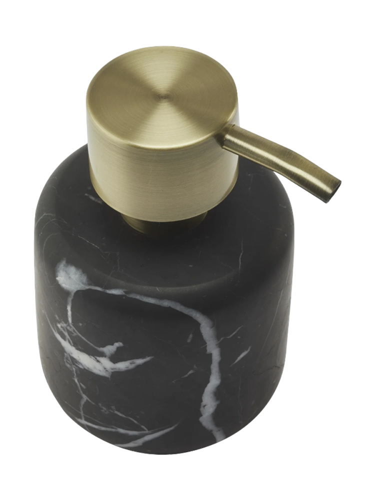 Handgefertigter, luxuriöser Seifenspender „Nero Lux“ 220 ml aus Marmor, Black Aquanova