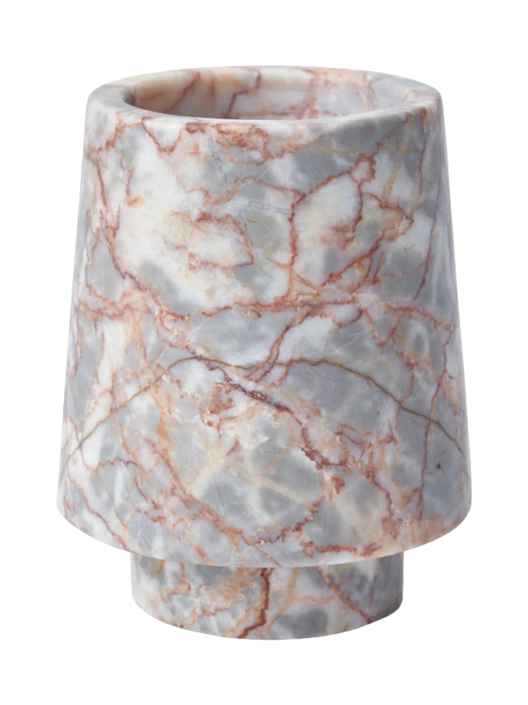 Handgefertigter, luxuriöser Zahnputzbecher „Orion“ aus Marmor, Almond Aquanova