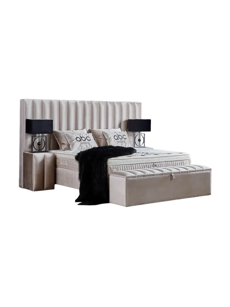 Design Boxspringbett „Oscar“, verschiedene Grössen Beige Babyface ABC Bedding