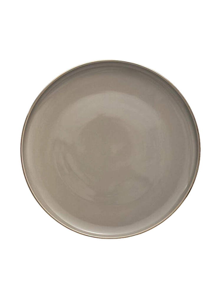Speiseteller „Clara“ mit Goldrand Ø 26 cm (6 Stück) - Taupe/Gold Lene Bjerre