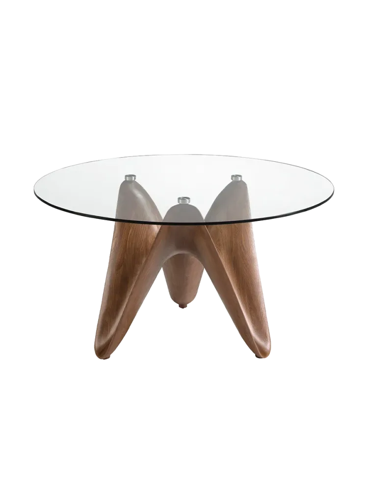 Runder Design Esstisch „Extraordinary“ Esche Transparent, Nussbaum Ø 150 cm Angel Cerdá