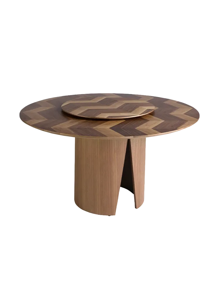 ANGEL CERDA - Esstisch runde Walnuss, One Size