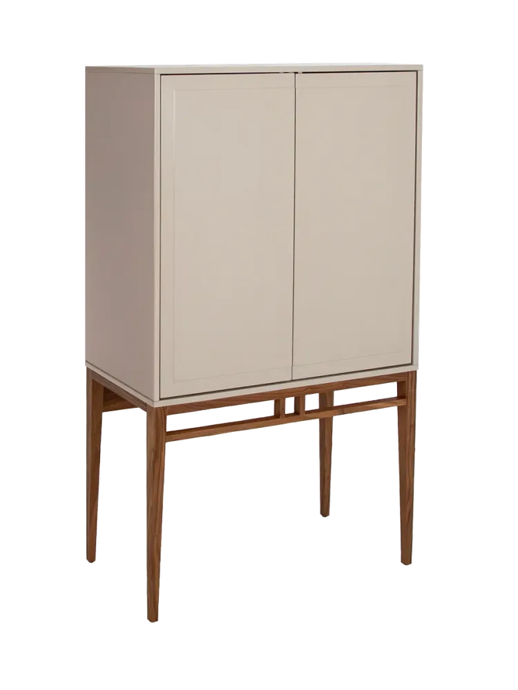 ANGEL CERDA - Hohe Anrichte in Beige und Nussbaum, One Size