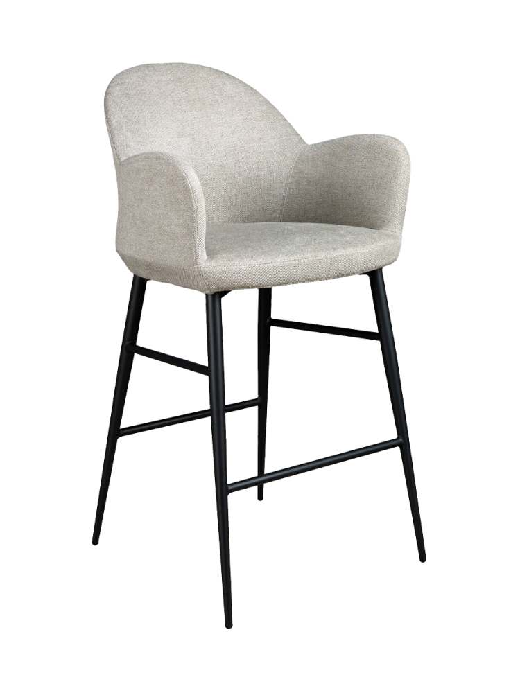 ANGEL CERDA - Hocker aus hellgrauem Stoff, One Size