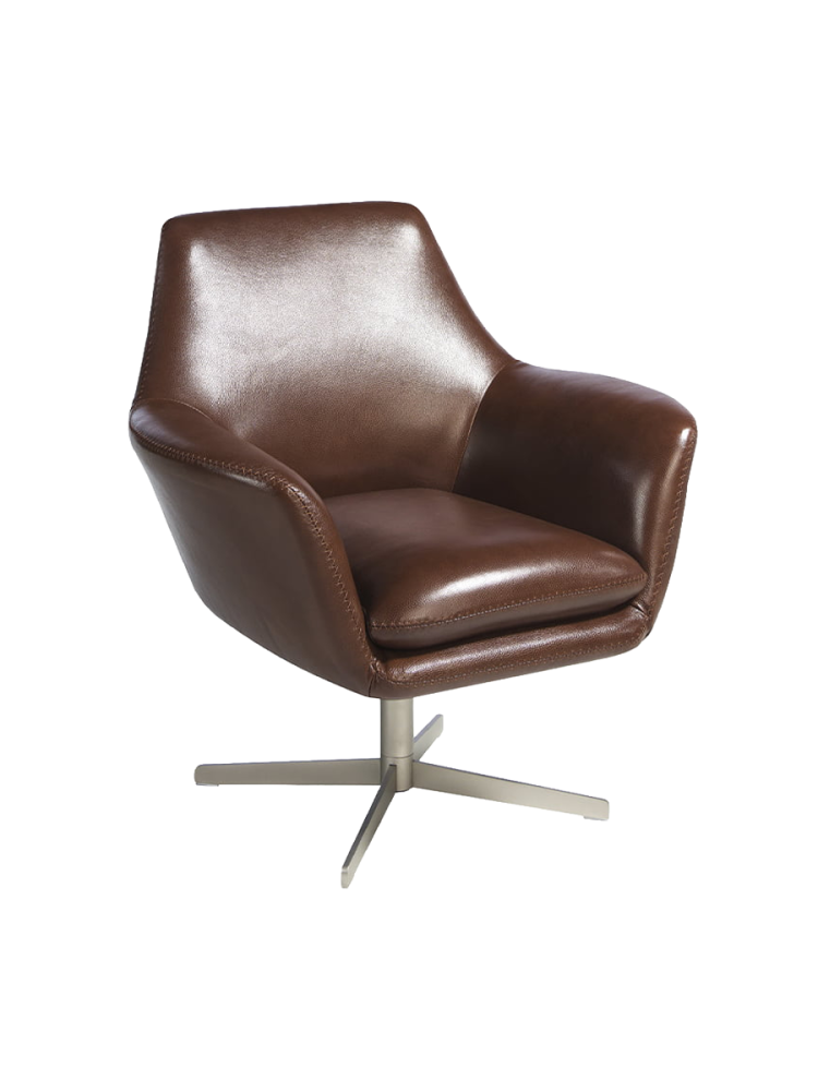Drehbarer Echtleder Design Sessel „Cornel“ Angel Cerdá