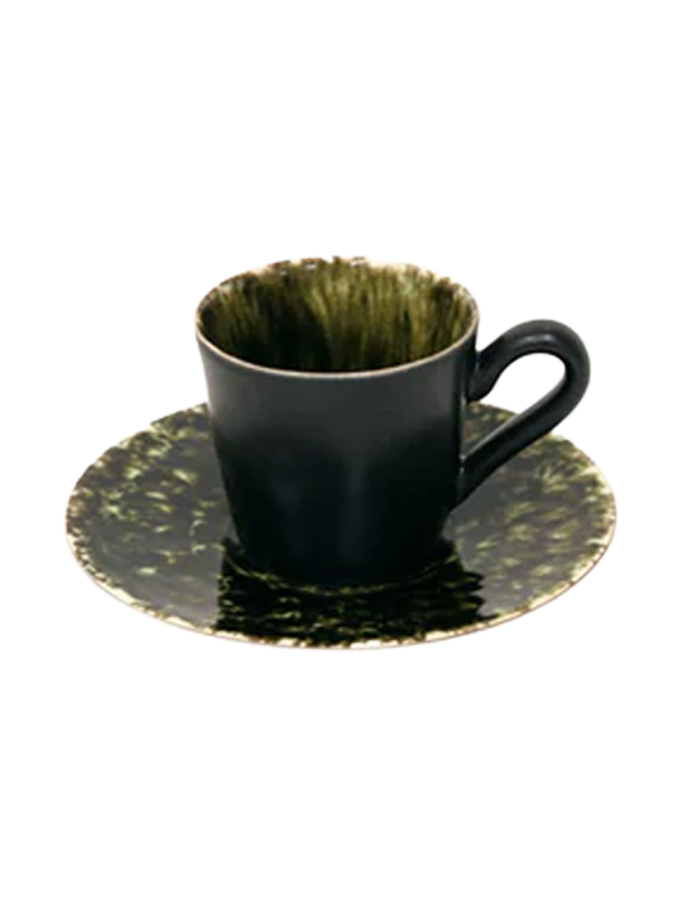 Handgefertigte Espressotasse „Riviera“ mit Untersetzer Costa Nova