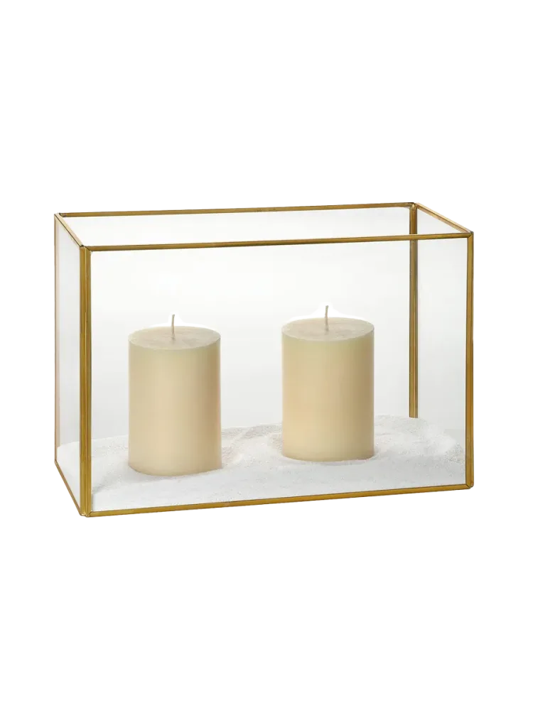 Grosses Terrarium aus Glas & Goldmessing Transparent, Gold Andrea House