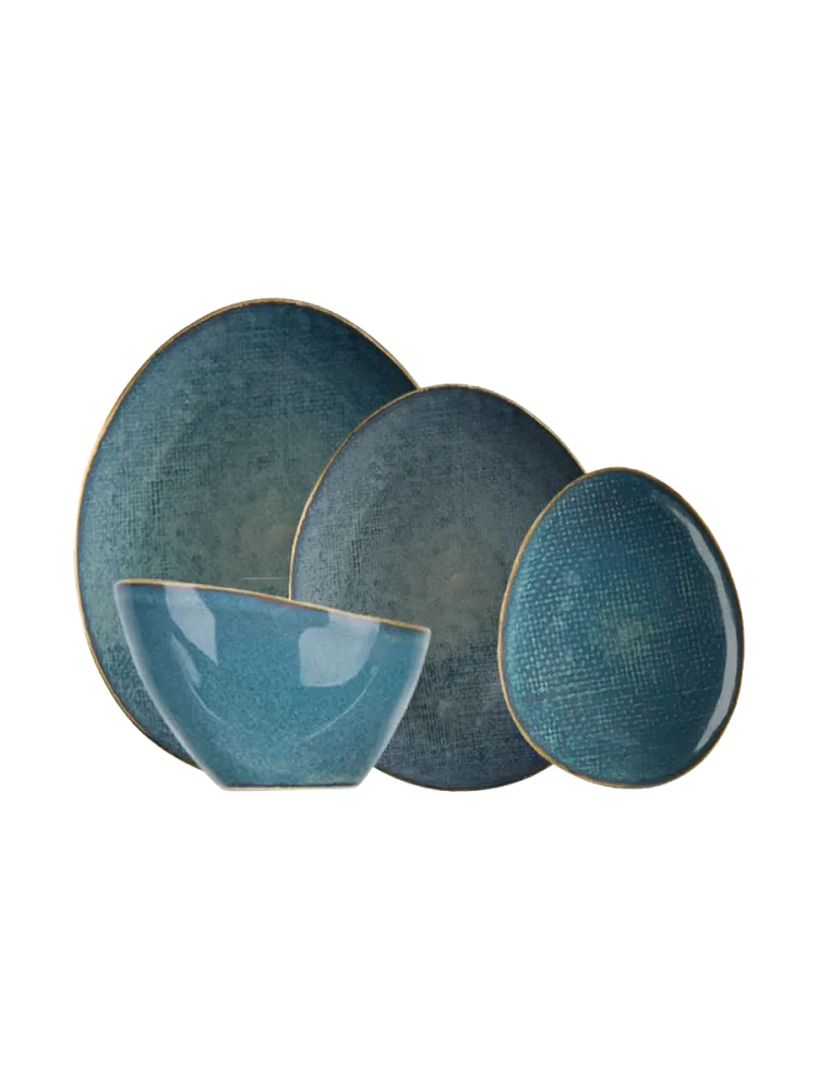 Geschirr-Set „Aicha“, 24-teilig Blautöne Cosy & Trendy