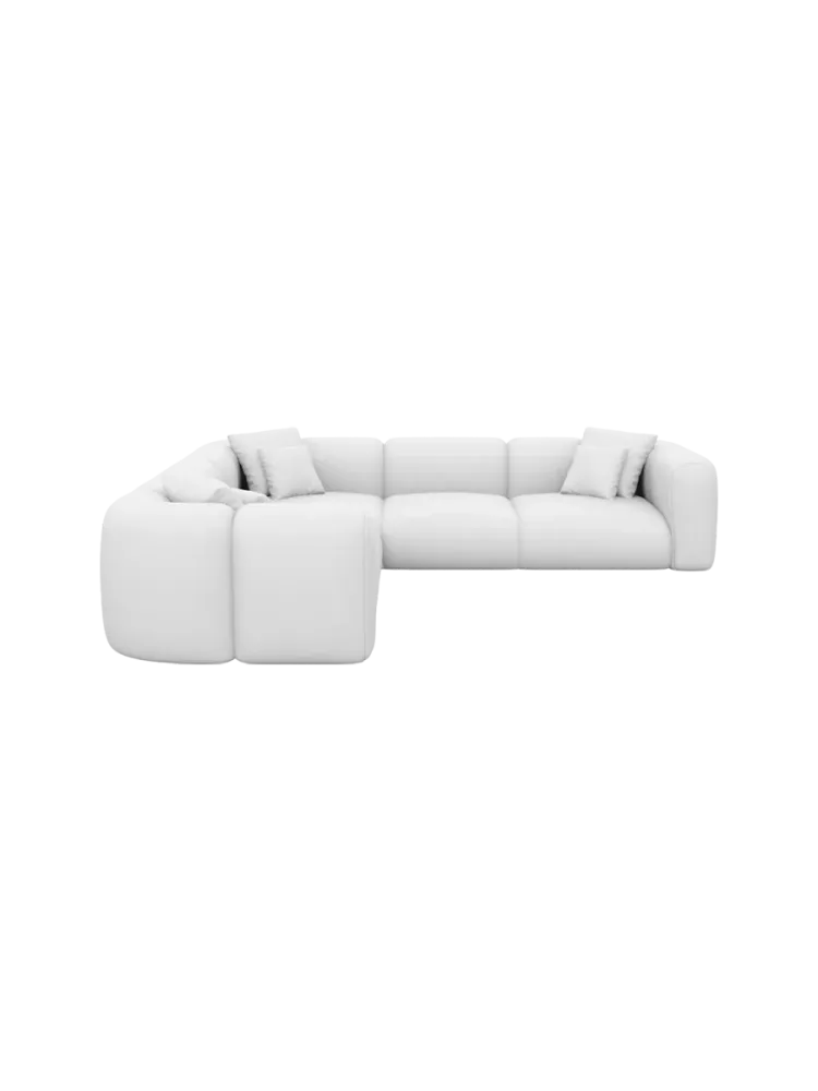 5-Sitzer Design Echtleder Ecksofa „Bellinzona“ Echtleder White BLOOMINGLOFT Collection