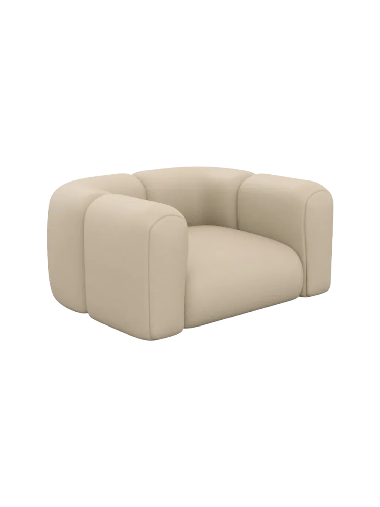 Echtleder Design Loungesessel „Bellinzona“ Echtleder Beige BLOOMINGLOFT Collection