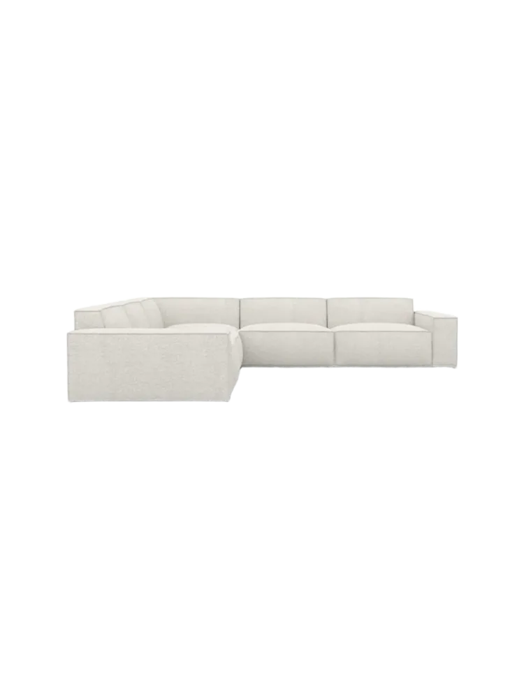 5-Sitzer Design Ecksofa „Beluga“ mit Bouclé-Bezug Bouclé White BLOOMINGLOFT Collection