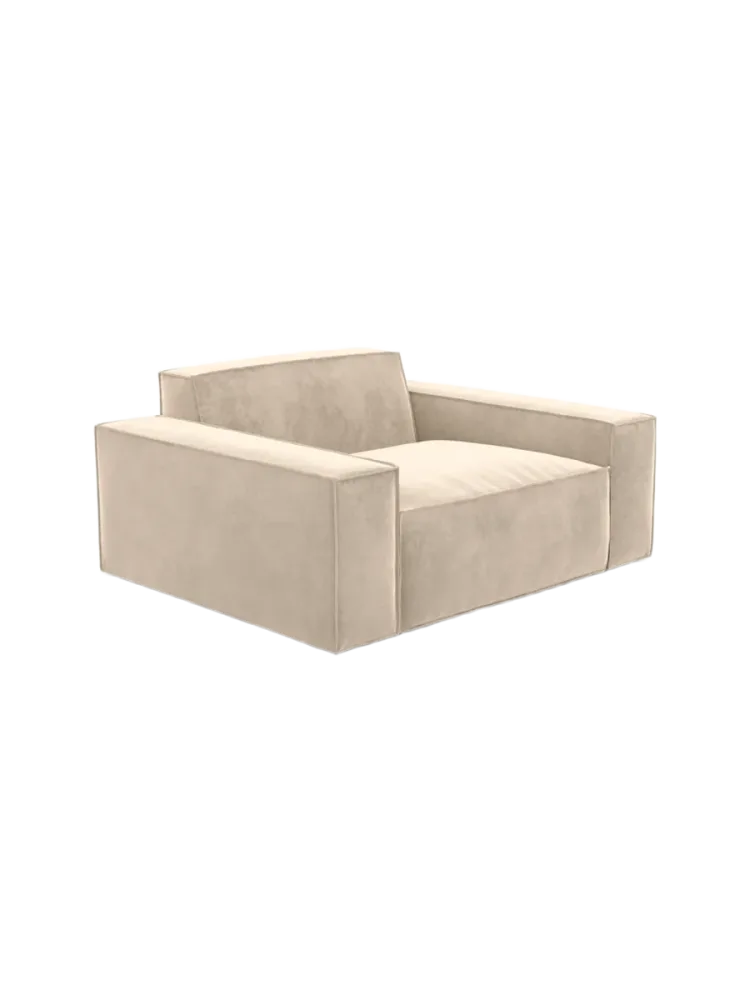 Design Loungesessel „Beluga“ mit Samtbezug Samtbezug Cream BLOOMINGLOFT Collection