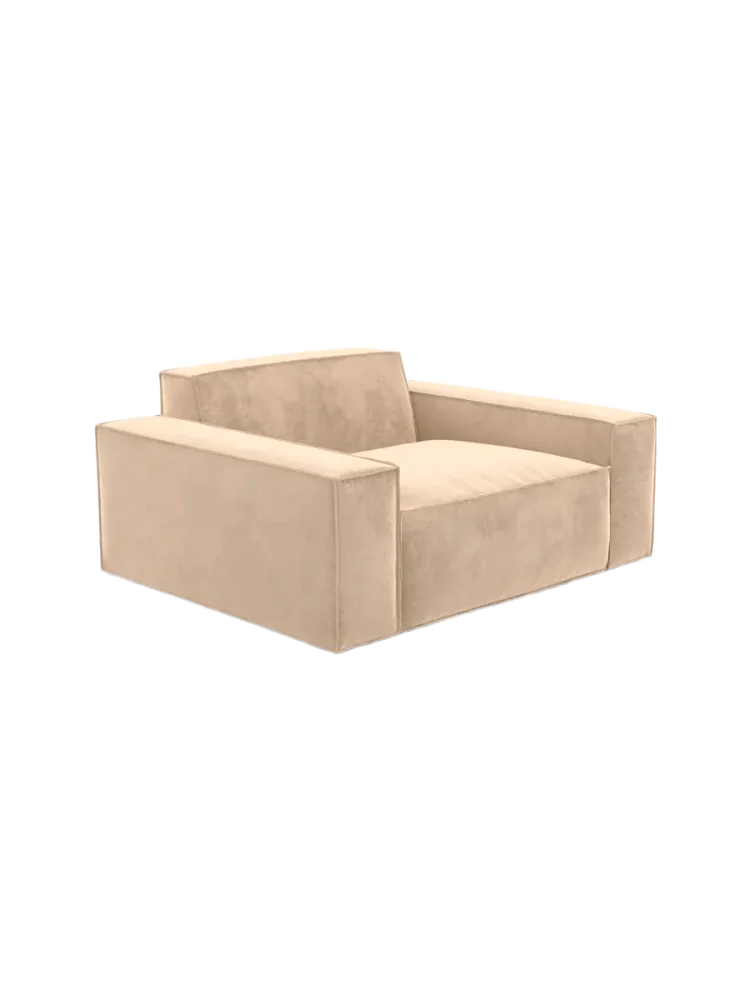 Design Loungesessel „Beluga“ mit Samtbezug Samtbezug Beige BLOOMINGLOFT Collection