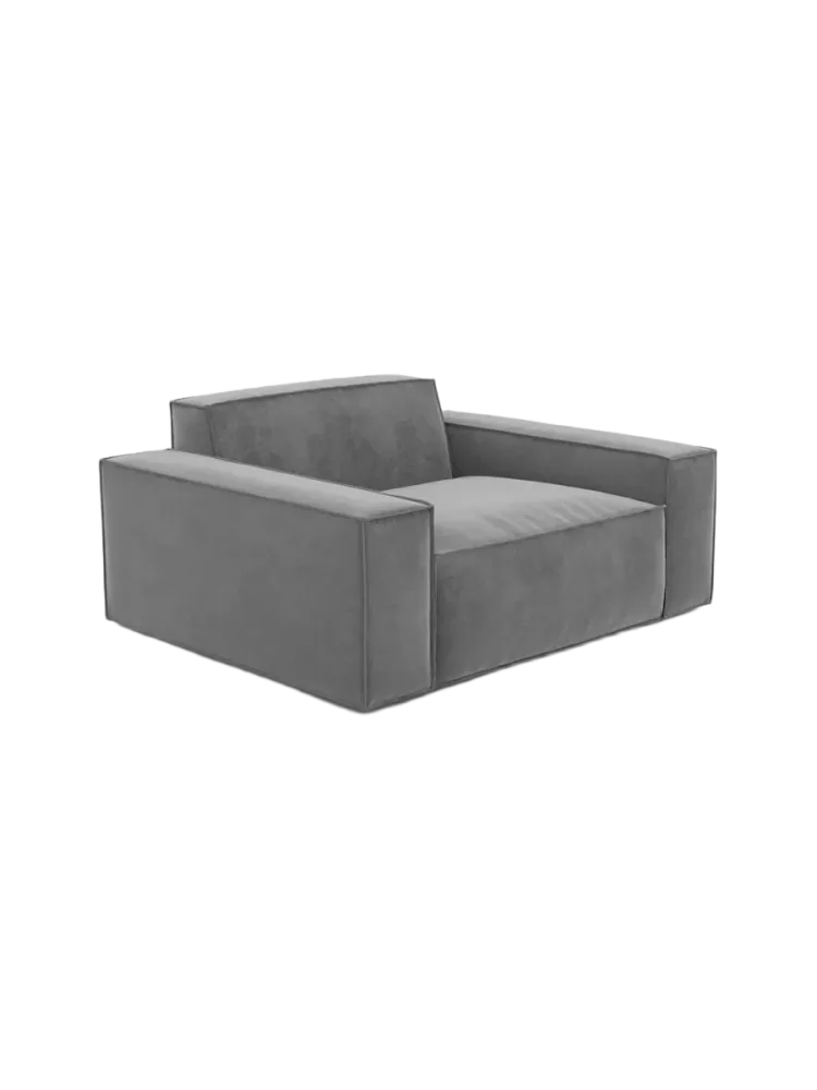 Design Loungesessel „Beluga“ mit Samtbezug Samtbezug Dunkelgrau BLOOMINGLOFT Collection