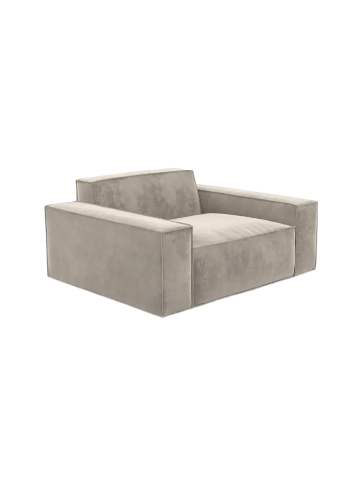 Design Loungesessel „Beluga“ mit Samtbezug Samtbezug Sand BLOOMINGLOFT Collection