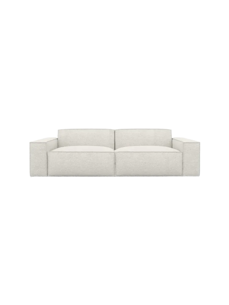 2-Sitzer Design Sofa „Beluga“ mit Bouclé-Bezug Bouclé White BLOOMINGLOFT Collection