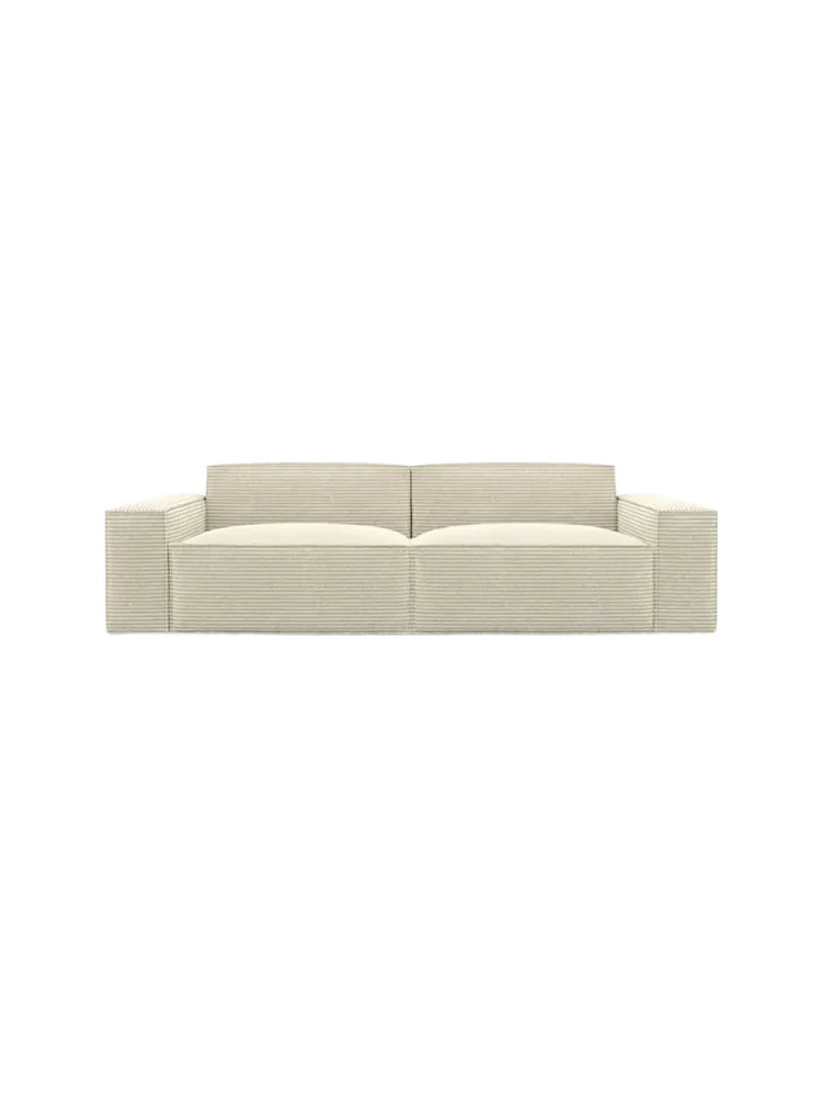 2-Sitzer Design Sofa „Beluga“, Cordsamt Cordsamt Beige hell BLOOMINGLOFT Collection