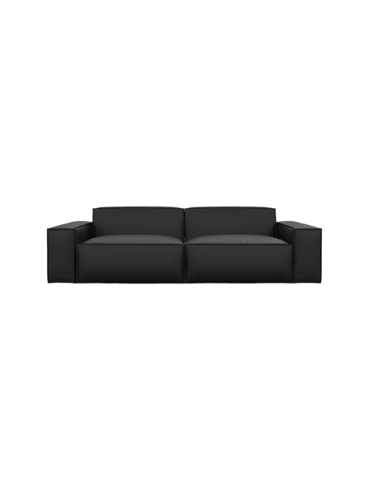 2-Sitzer Design Echtleder Sofa „Beluga“ Echtleder Schwarz BLOOMINGLOFT Collection