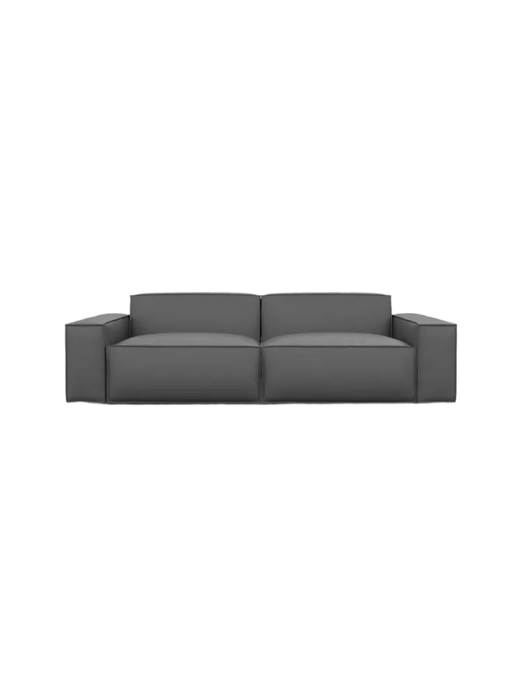 2-Sitzer Design Echtleder Sofa „Beluga“ Echtleder Dark Grey BLOOMINGLOFT Collection