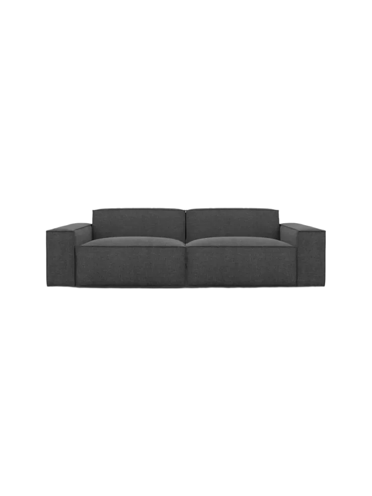 2-Sitzer Design Sofa „Beluga“ mit Strukturstoff-Bezug Strukturstoff Anthrazit BLOOMINGLOFT Collection