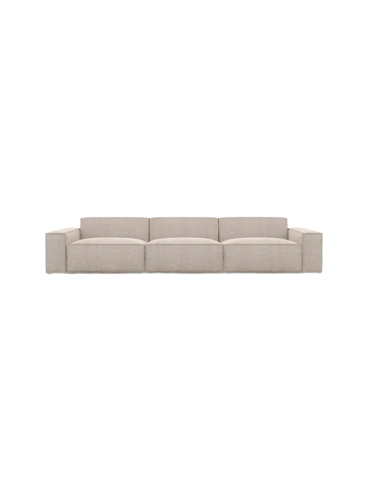 4-Sitzer Design Sofa „Beluga“ mit Strukturstoff-Bezug Strukturstoff Beige BLOOMINGLOFT Collection