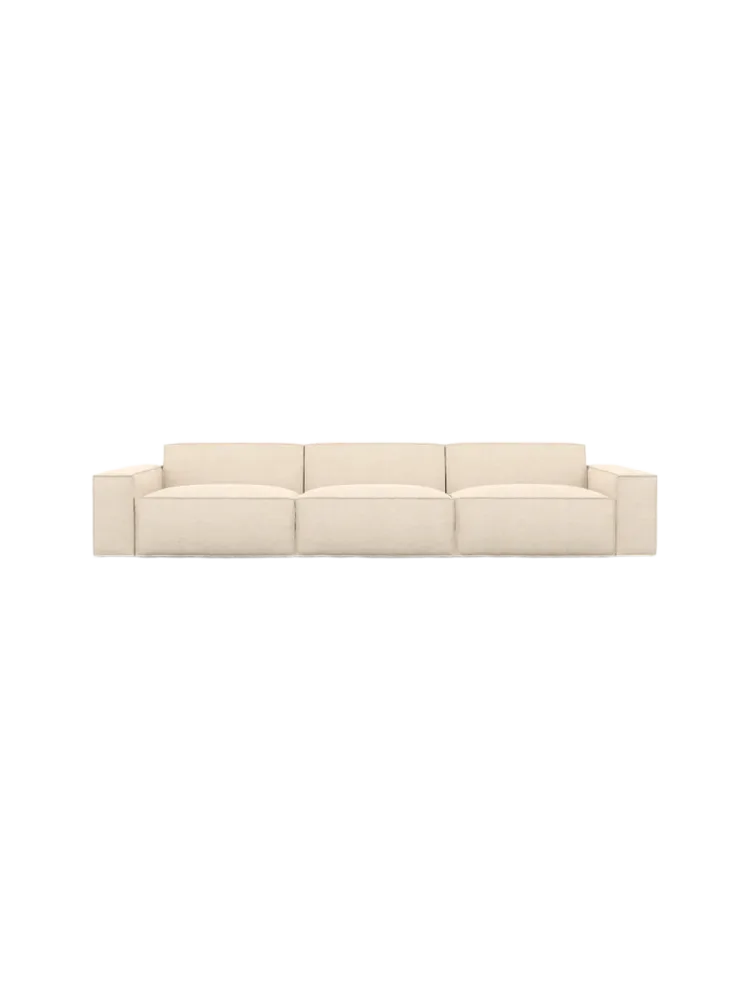 4-Sitzer Design Sofa „Beluga“ mit Strukturstoff-Bezug Strukturstoff Cream BLOOMINGLOFT Collection