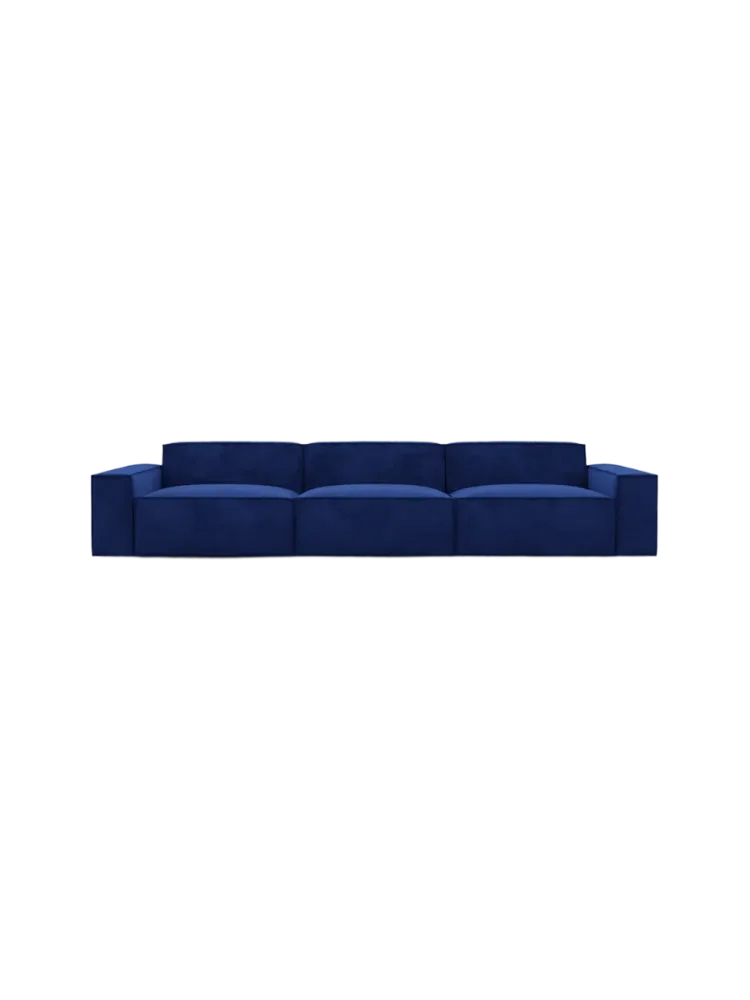 4-Sitzer Design Sofa „Beluga“ mit Samtbezug Samtbezug Königsblau BLOOMINGLOFT Collection