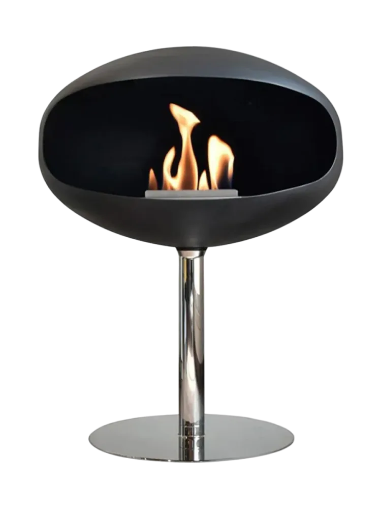 Design Bioethanol Kamin „Cocoon Pedestal“ - Schwarz/Silber Schwarz,Silber Cocoon Fires