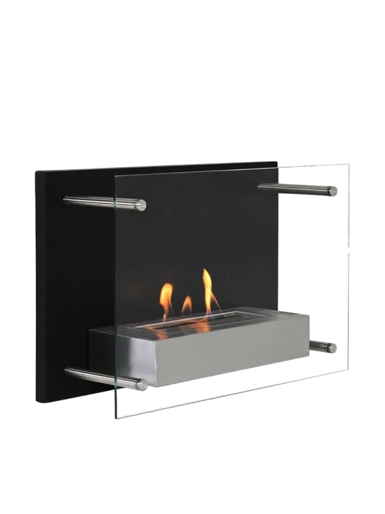 Design Bioethanol Wandkamin „Nevada“ Schwarz CACHFIRES