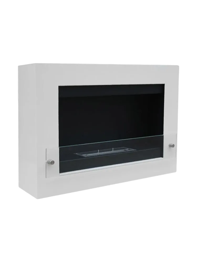 Design Bioethanol Wandkamin „Nebraska“, weiss CACHFIRES