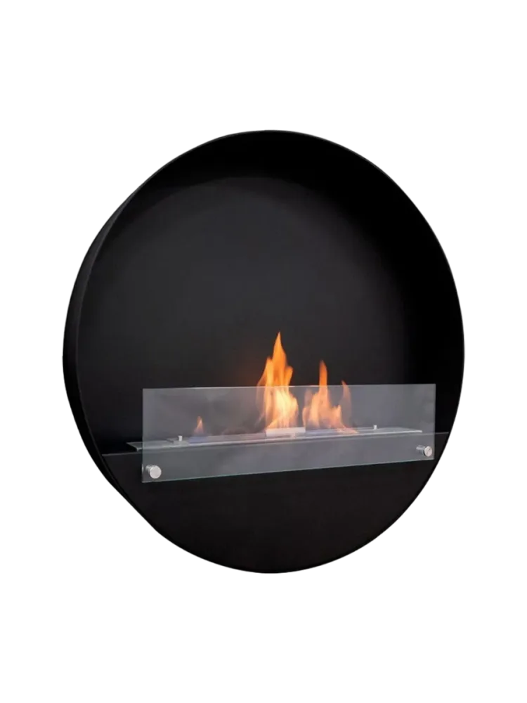 Design Bioethanol Wandkamin „Delaware“, Schwarz, ø 80 cm CACHFIRES