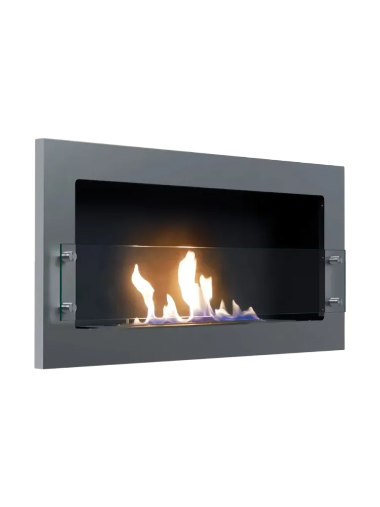 Design Bioethanol Wandkamin „Texas“, stahl Silber CACHFIRES