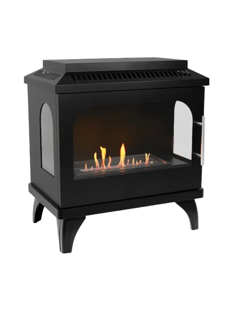 Design Bioethanol Kaminofen „Atlanta Single“ Schwarz CACHFIRES