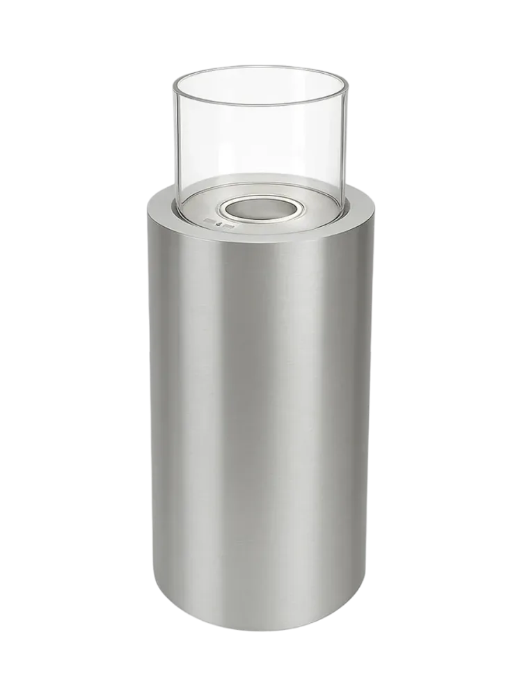 Design Bioethanol Säulenkamin „Dualis“ Silber CACHFIRES