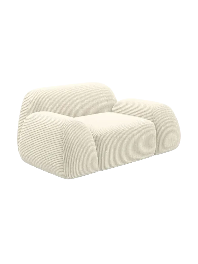 Design Loungesessel „Lumera“, Cordsamt Cordsamt Beige hell BLOOMINGLOFT Collection