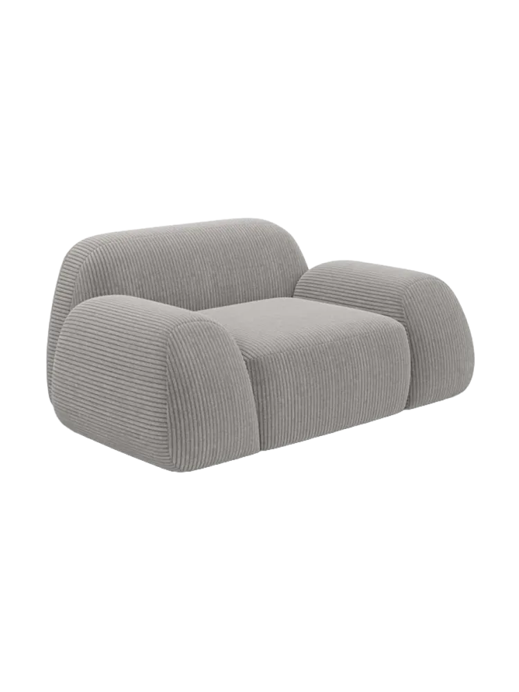 Design Loungesessel „Lumera“, Cordsamt Cordsamt Hellgrau BLOOMINGLOFT Collection