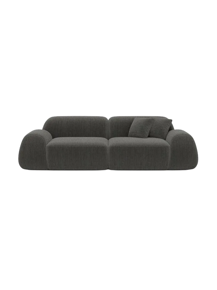 2-Sitzer Design Sofa „Lumera“, Cordsamt Cordsamt Dunkelgrau BLOOMINGLOFT Collection