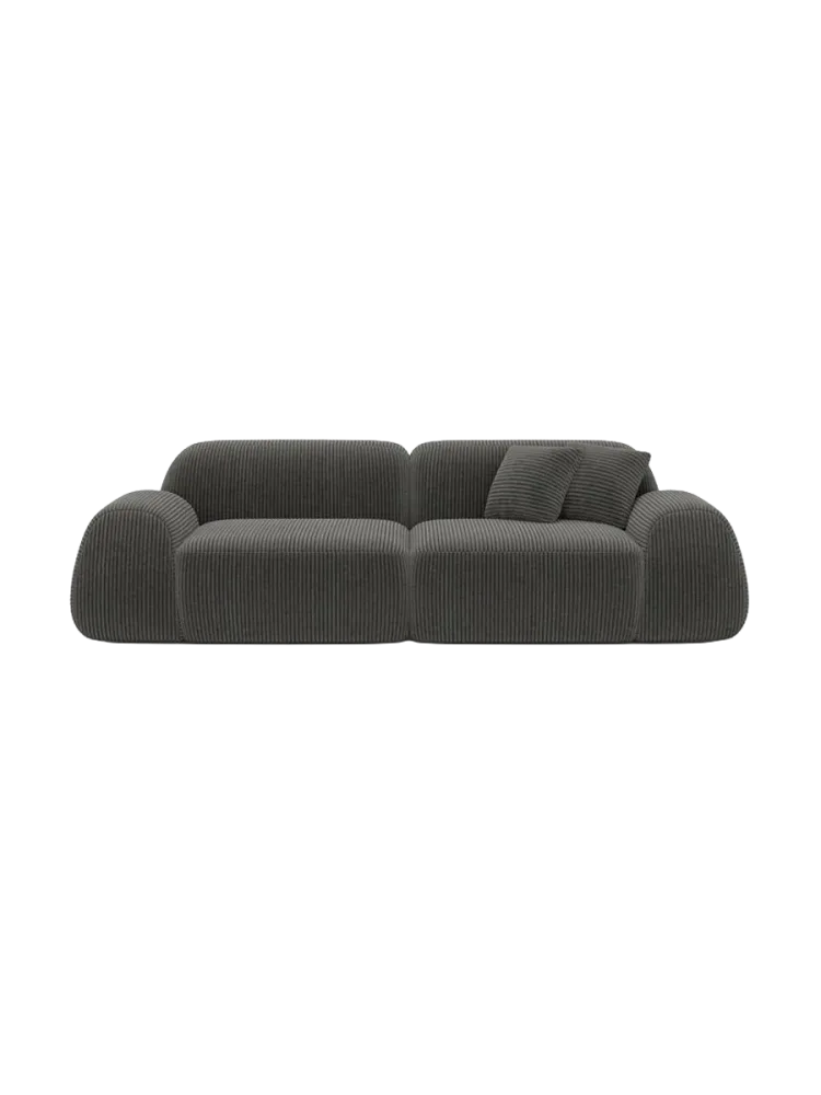 3-Sitzer Design Sofa „Lumera“, Cordsamt Cordsamt Dunkelgrau BLOOMINGLOFT Collection