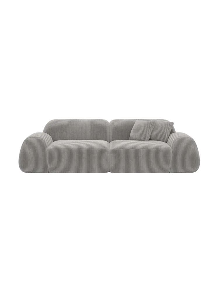 3-Sitzer Design Sofa „Lumera“, Cordsamt Cordsamt Hellgrau BLOOMINGLOFT Collection