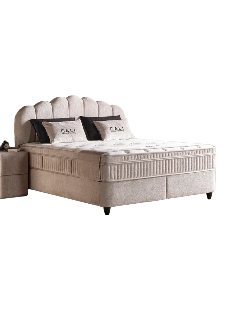 Design Boxspringbett „Cali“, verschiedene Grössen Beige SCANDIBEDDING