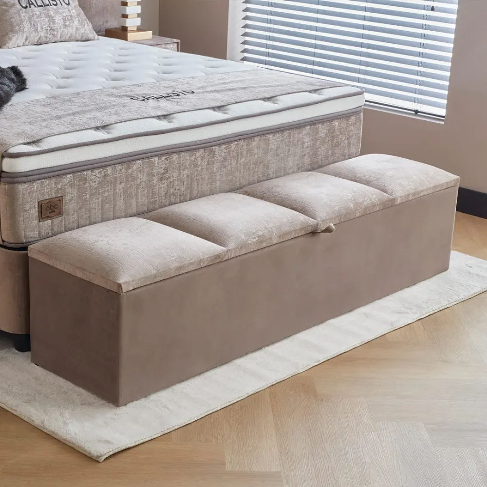 Design Boxspringbett „Calisto“, verschiedene Grössen Beige ABC Bedding