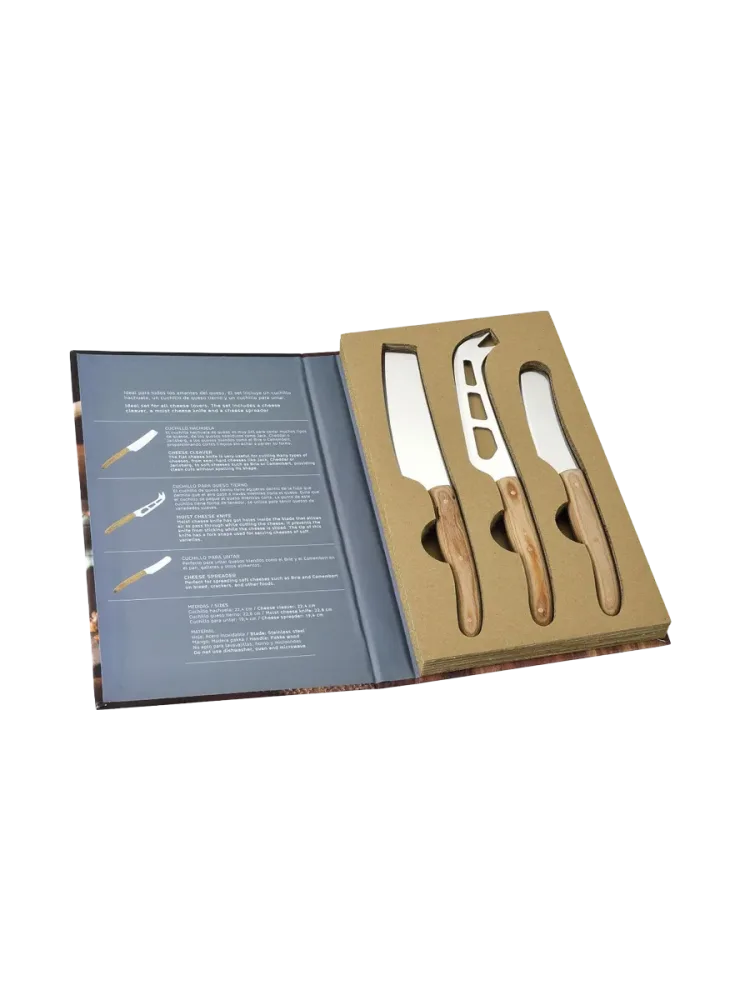 3-tlg. Gourmet-Set „For Cheese Lovers“ Silber, Braun Andrea House
